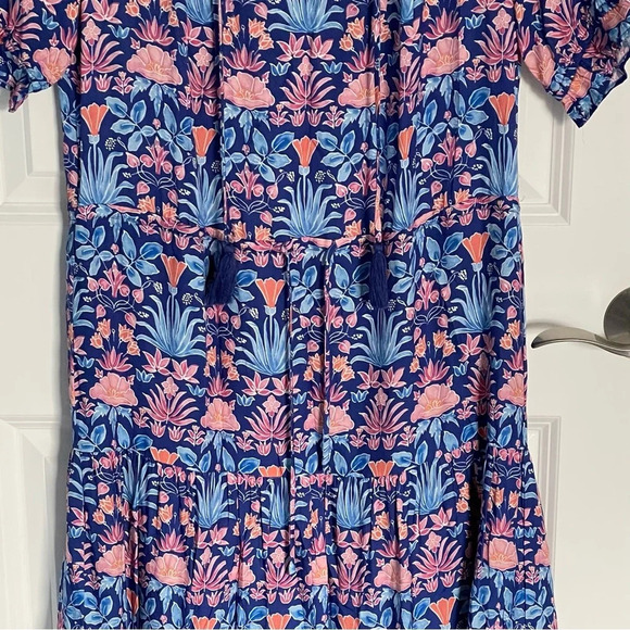 J. McLaughlin Blue and Pink Floral Midi Dress - Picture 6 of 16
